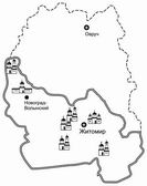 Житомирская и Новоград-Волынская епархия, карта