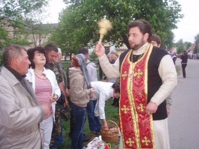 Освячення Великодніх кошиків у мікрорайоні Червона Гора м. Бердичева.