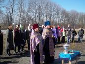 Освячення хреста в селі Будичани.