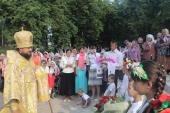 В день пам'яті рівноапостольної княгині Ольги архієпископ Никодим очолив літургію у Свято-Ольгинському храмі обласного центру.